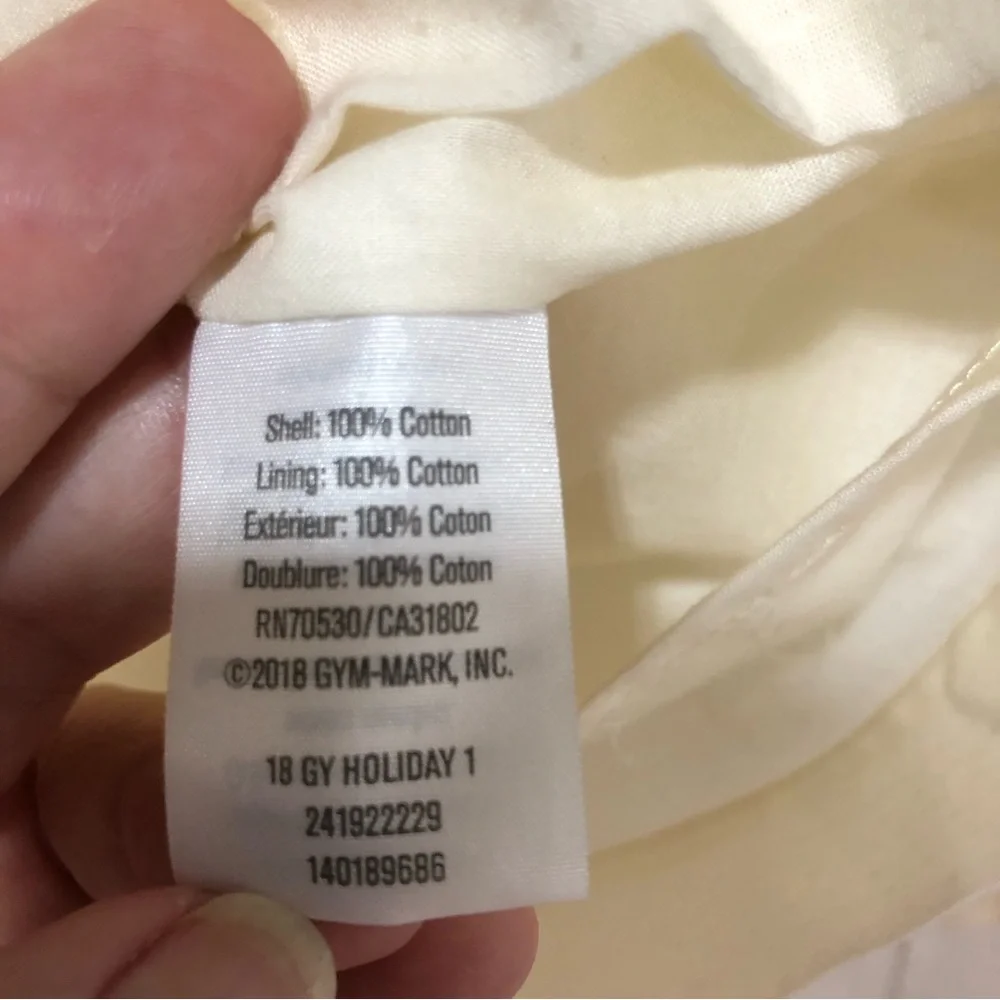 GYMBOREE Top Peasant Blouse NEW Cream Size 7/8 Lined Cotton Long Sleeves